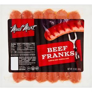 Meal Mart Beef Franks, 6 Ct, 12 Oz