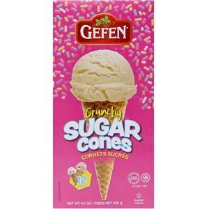 Gefen, Crunchy Ice Cream Sugar Cones 12 Ct, 4.7 Oz