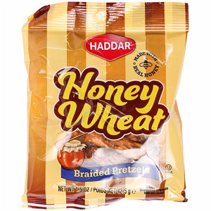 Haddar Pretzels Honey Wheat Braids, 1.5 Oz