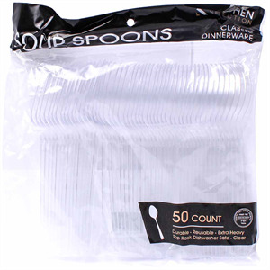Kitchen Selection, Clear Soup Spoons, 50 Ct