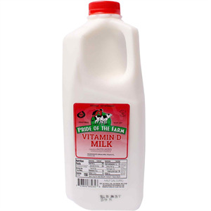 Pride Of The Farm Whole Milk, 1/2 Gallon, Red