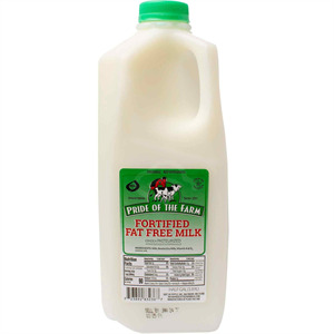 Pride Of The Farm Fat Free Milk, 1/2 Gallon, Green