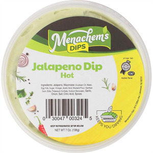 Menachems Dips Jalapeno Dip, 7 Oz