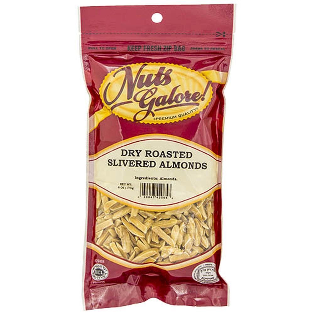 Nuts Galore Almonds Dry Roasted Slivered, 6 Oz