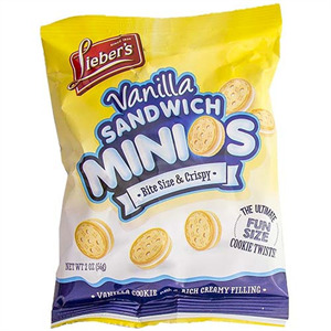 Lieber's Vanilla Sandwich Minios, 2 Oz