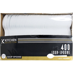 Kitchen Selection, Soup Spoons White, 400 Ct