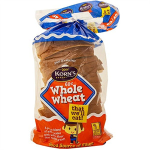 Korn's  60% Whole Wheat Bread, 1.75 Lb
