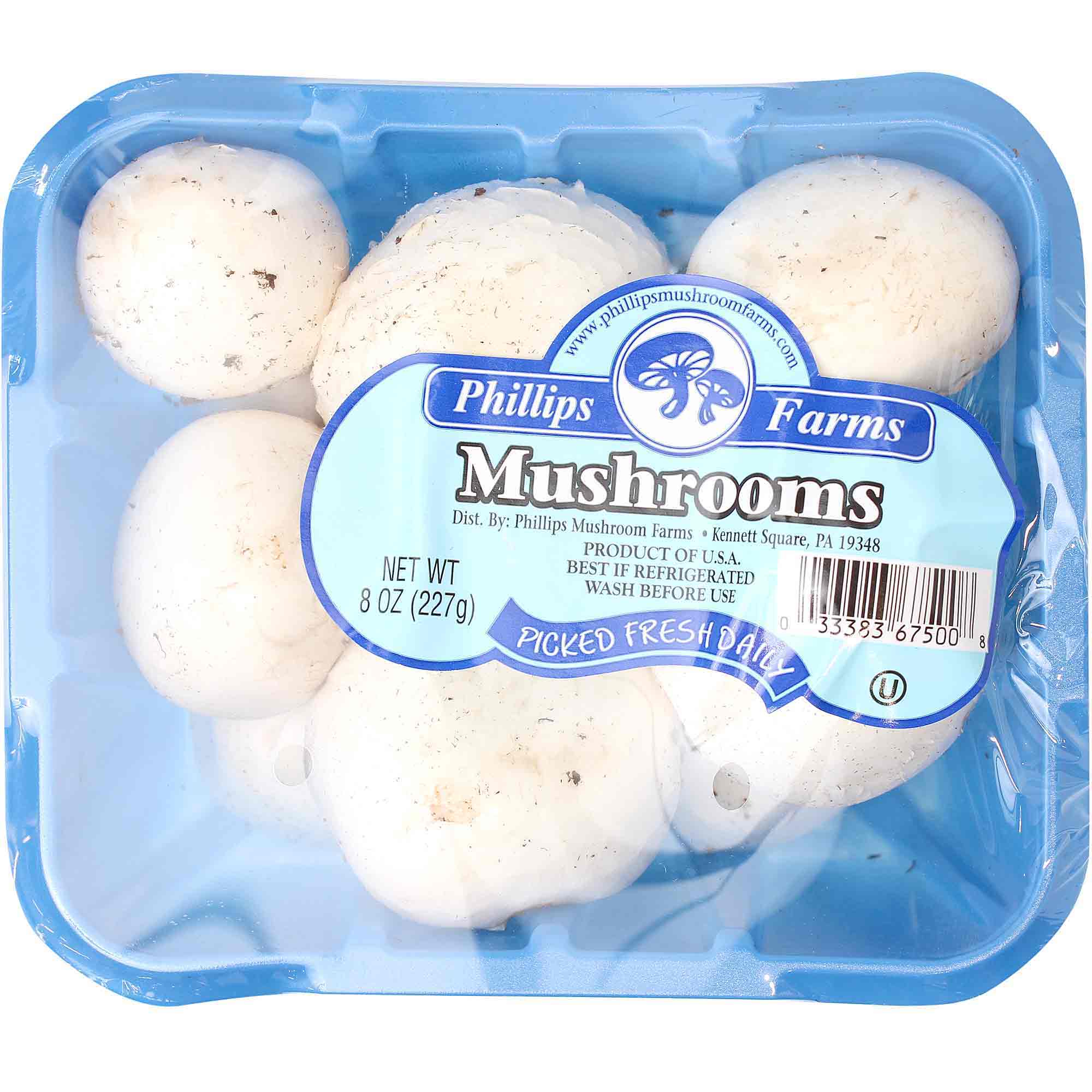 Mushrooms Whole White, 8 Oz